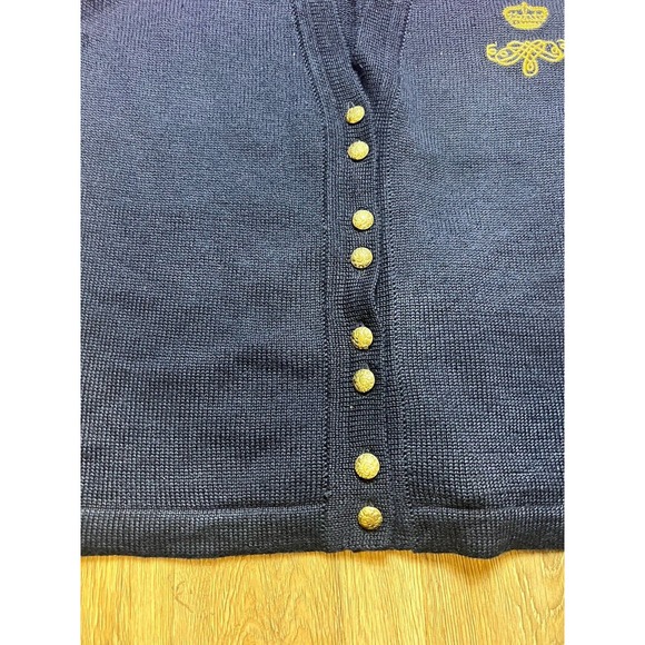 Vtg Koret Cardigan Women's Small Wool Argyle Gold Buttons Embroider Preppy - Picture 6 of 11